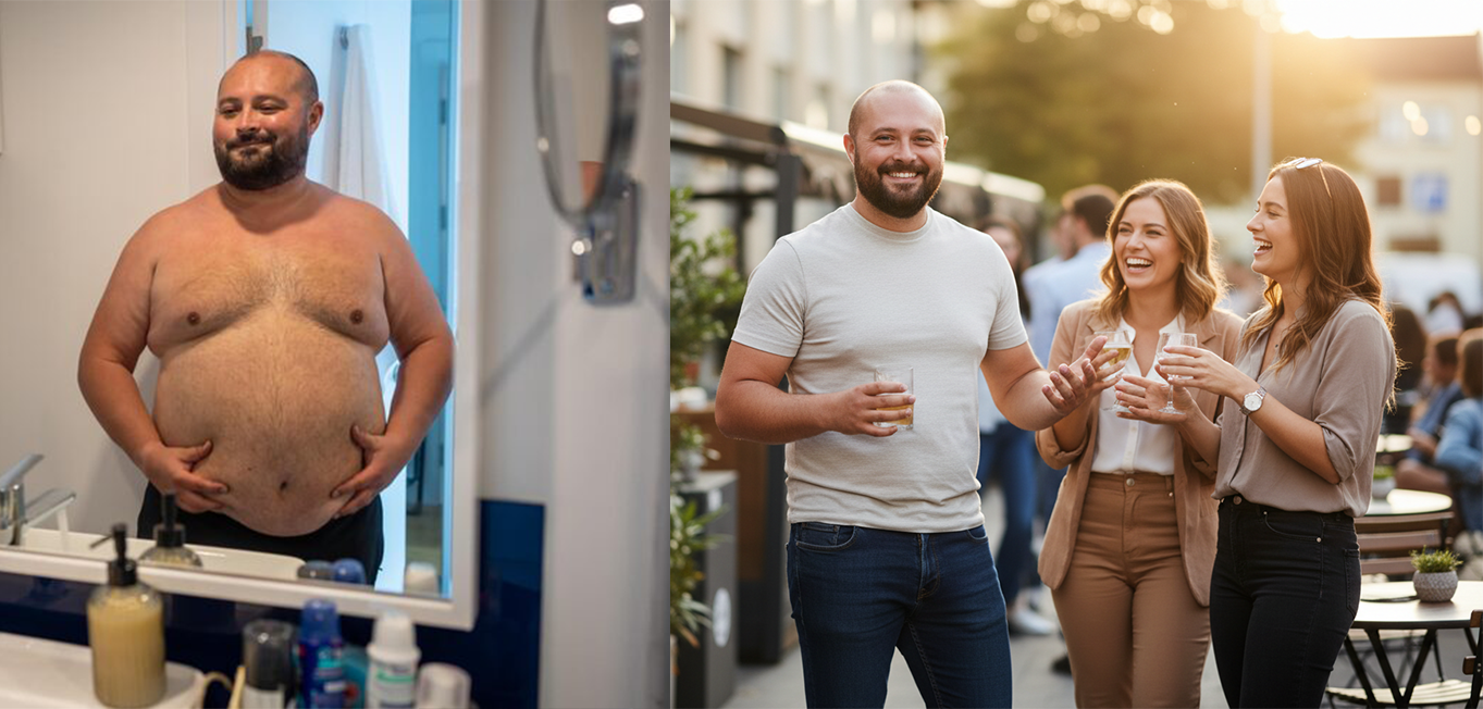 Foto de transformación con mejor imagen profesional.